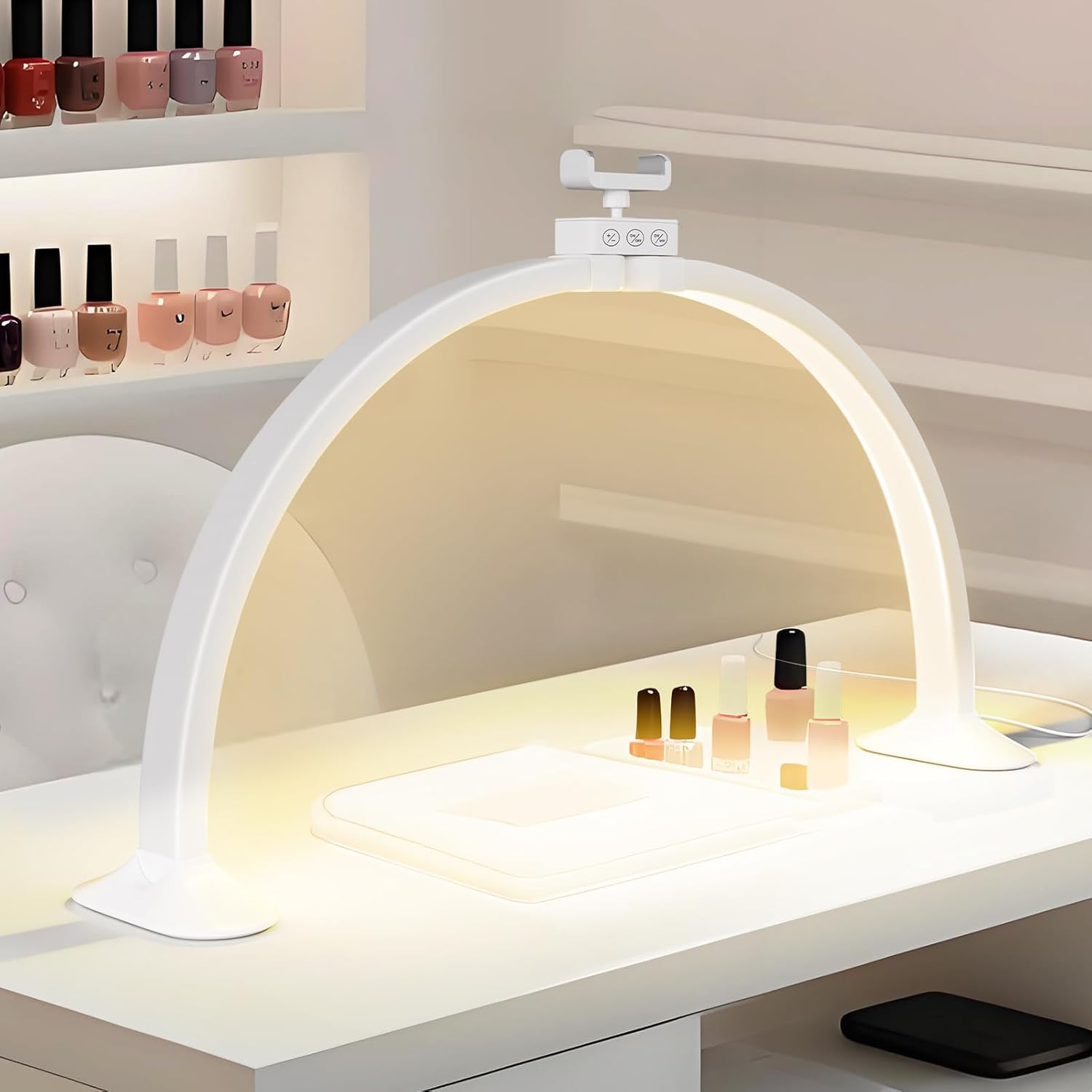 ハーフムーンライトU字型ネイルアートホームビューティーランプ - Desk Setup Lamp のレビューと価格