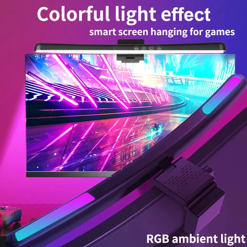コンピューターモニターライトバーRGB音楽リズムスクリーンハ - Desk Setup Lamp のレビューと価格